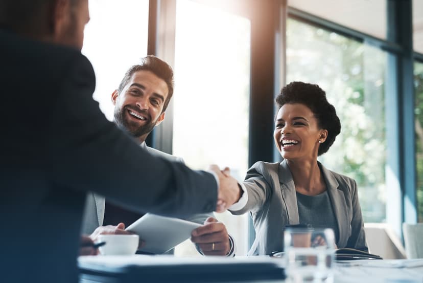 Business professionals collaborating